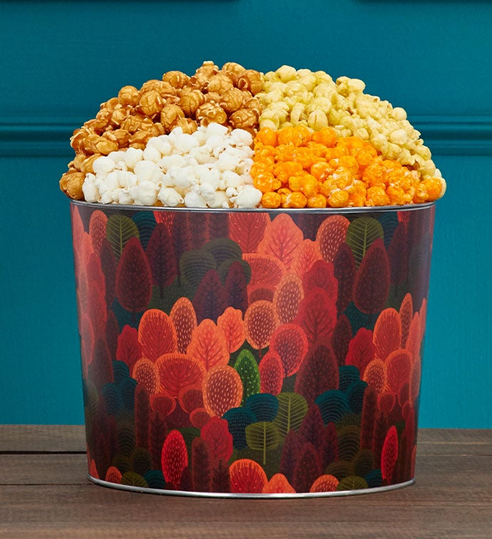 Colors of Fall 2 Gallon 4 Flavor Popcorn Tin